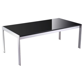 Forza Coffee Table - Black Glass Top 1200(L) x 600(W) x 450(H)