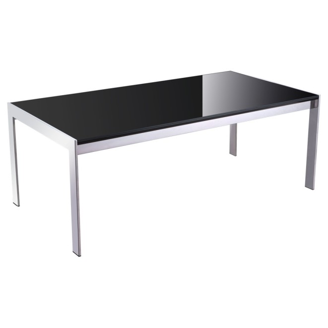 Forza Coffee Table - Black Glass Top 1200(L) x 600(W) x 450(H)