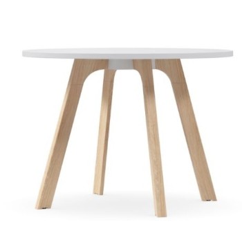 Toro Round Meeting Table - CHOICE OF BLACK, WHITE OR WOODGRAIN BASE