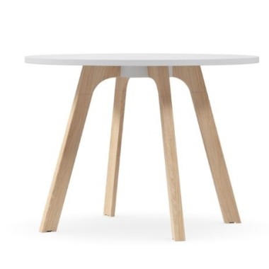 Toro Round Meeting Table - CHOICE OF BLACK, WHITE OR WOODGRAIN BASE