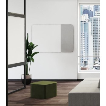 Curved Wall Mount Glass Whiteboard / Pinboard