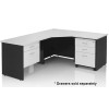 Workstation 3 Piece Corner Desk - White & Graphite