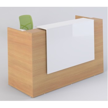 Sorrento Reception Desk 3 SIZES Beech & White