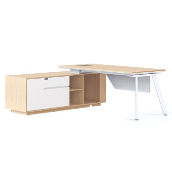 Casa Executive Desk with Side Cabinet - Choice of Legs