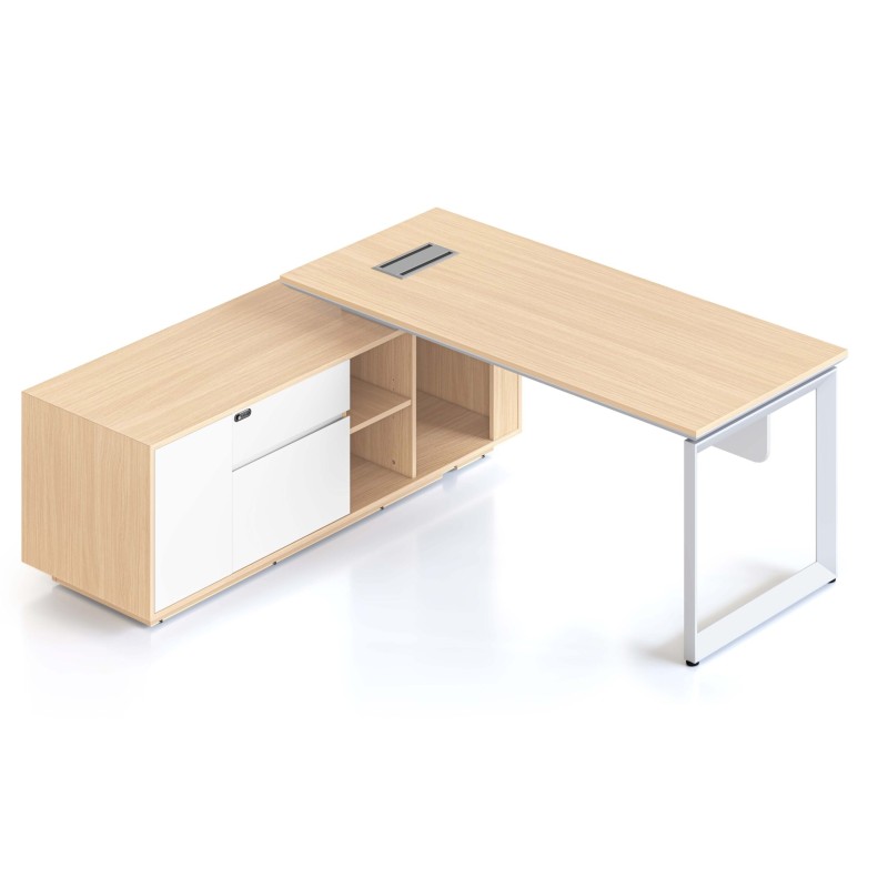 Casa Executive Desk with Side Cabinet - Choice of Legs