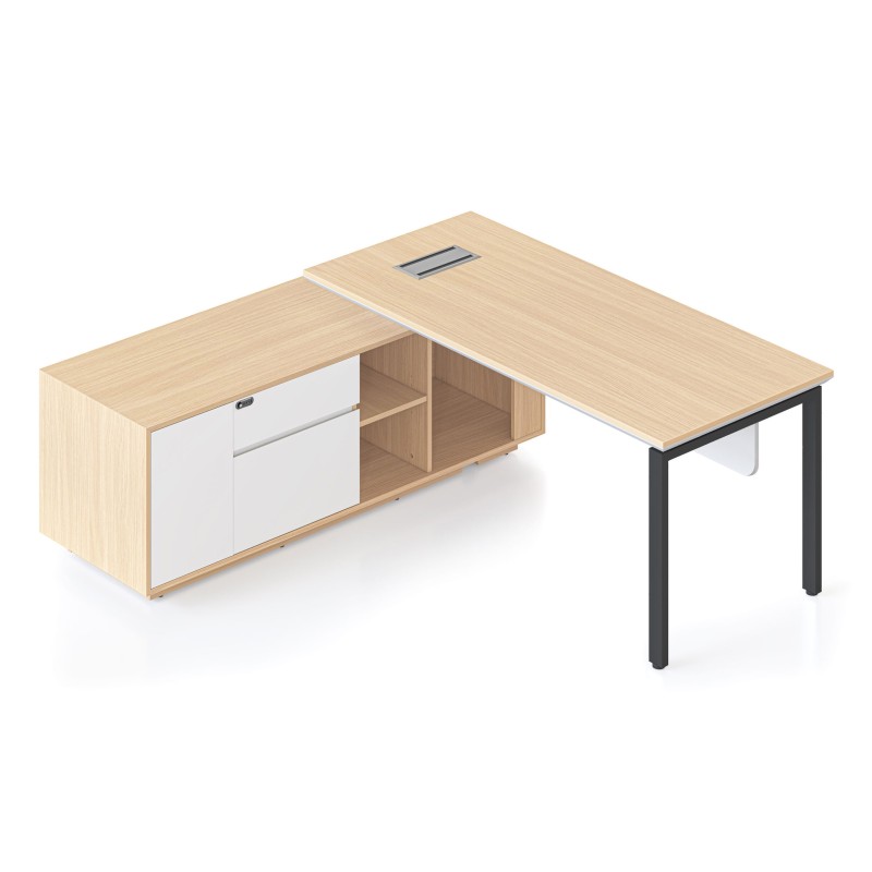 Casa Executive Desk with Side Cabinet - Choice of Legs
