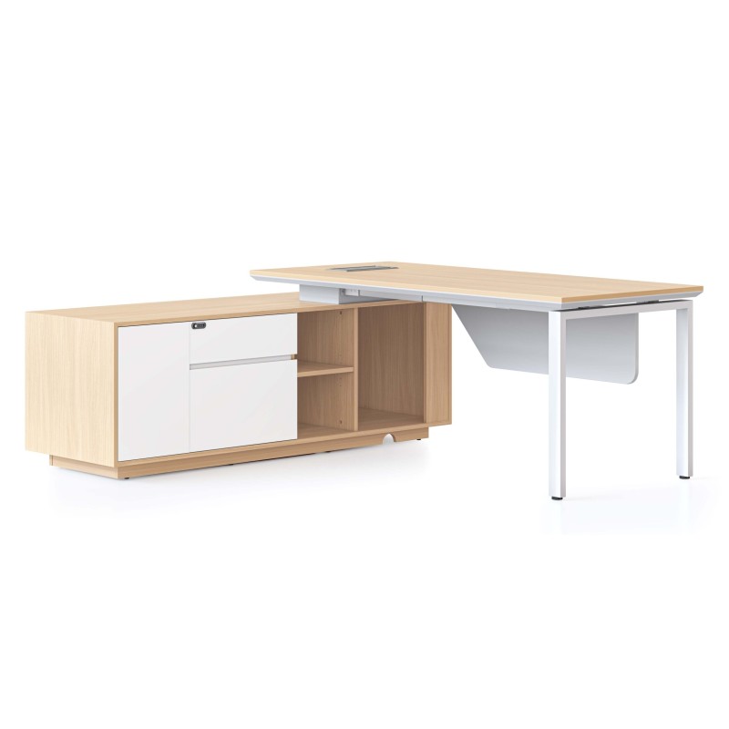 Casa Executive Desk with Side Cabinet - Choice of Legs