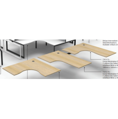 Corner Desktop Deluxe Natural Oak (Extra Deep)