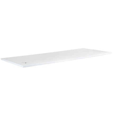 Desktop Natural White Dual Cable Holes