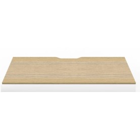 Desktop Natural Oak Scalloped Edge Cable Outlet