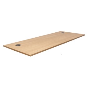 Desktop Beech Dual Cable Holes