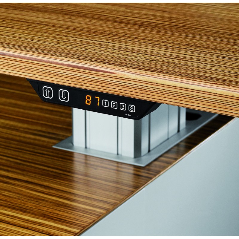 Evolution Executive Desk - Electric Height Adjustable Zebrano Wood
