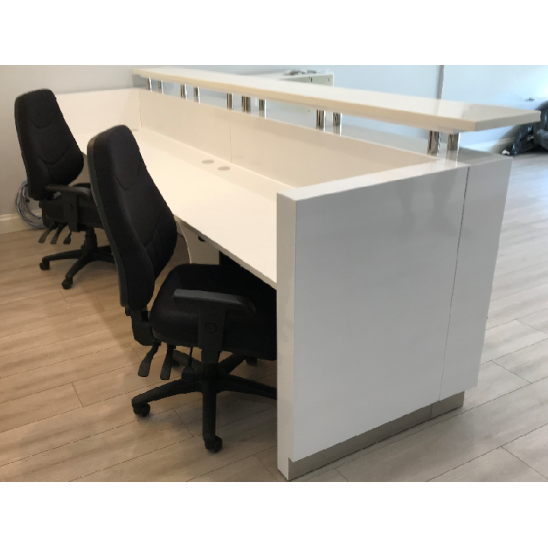 Hugo Plus Reception Desk Gloss White