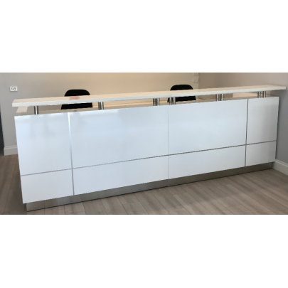 Hugo Plus Reception Desk Gloss White