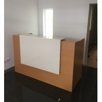 Sorrento Reception Desk Beech and White Sorrento Reception Desk Beech and White