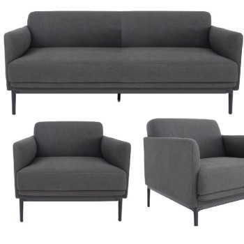 Aspen Sofa Lounge - Charcoal Fabric 