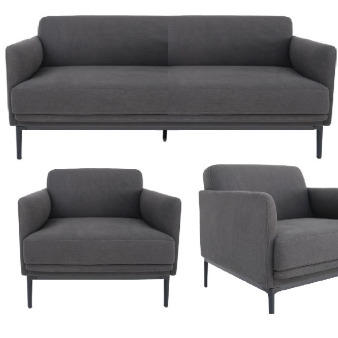 Aspen Sofa Lounge - Charcoal Fabric 