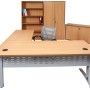 Rapid Span Desk  with Extension - Beech Top with Choice of Bases