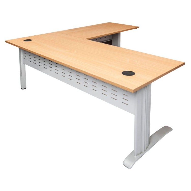 Rapid Span Desk  with Extension - Beech Top with Choice of Bases