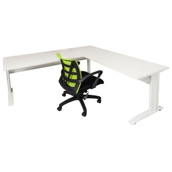 Rapid Span Desk  with Extension - White Top with Choice of  Bases