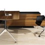 Novara Executive Desk in Zebrano Wood Veneer with Cabinet Return