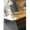Novara Executive Desk in Zebrano Wood Veneer with Cabinet Return