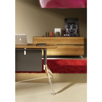 Novara Manager Desk in Zebrano Wood Veneer  