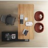 Novara Executive Desk in Zebrano Wood Veneer with Cabinet Return