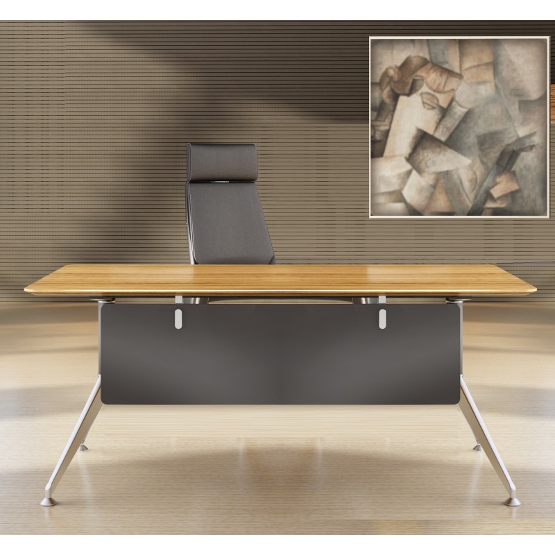 Novara Manager Desk in Zebrano Wood Veneer  
