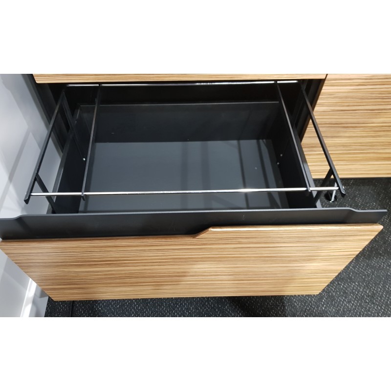 Novara Executive Desk in Zebrano Wood Veneer with Cabinet Return