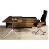 Novara Executive Desk in Zebrano Wood Veneer with Cabinet Return