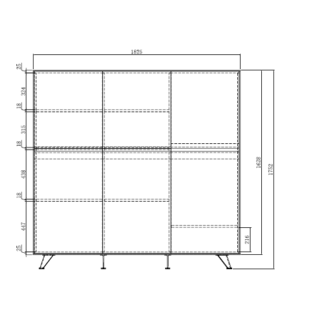 Novara Executive Cabinet 1800Wx1750H (6 Doors)