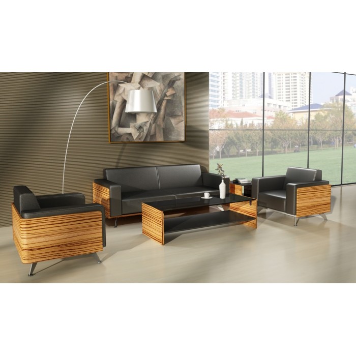Novara Executive Lounge Wood Veneer and Leather