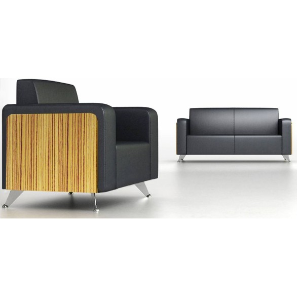 Novara Executive Lounge Wood Veneer and Leather