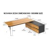 Novara Executive Desk in Zebrano Wood Veneer with Cabinet Return