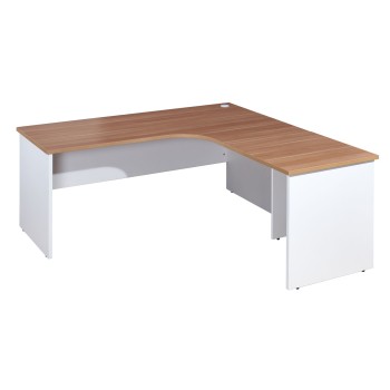Workstation 2 Piece Radial Desk - Birch and White