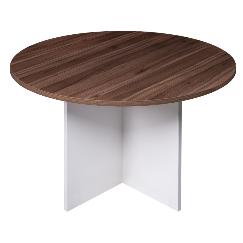 Meeting Table Round Sepia and White
