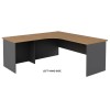 Workstation 2 Piece Radial Desk - Walnut and Graphite