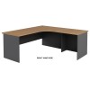 Workstation 2 Piece Radial Desk - Walnut and Graphite