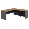 Workstation 2 Piece Radial Desk - Walnut and Graphite