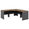 Workstation 3 Piece Corner Desk - Walnut & Graphite