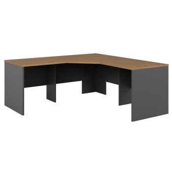 Workstation 3 Piece Corner Desk - Walnut & Graphite