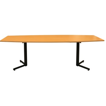 OM Boardroom Table 2.4m Beech on Black Legs