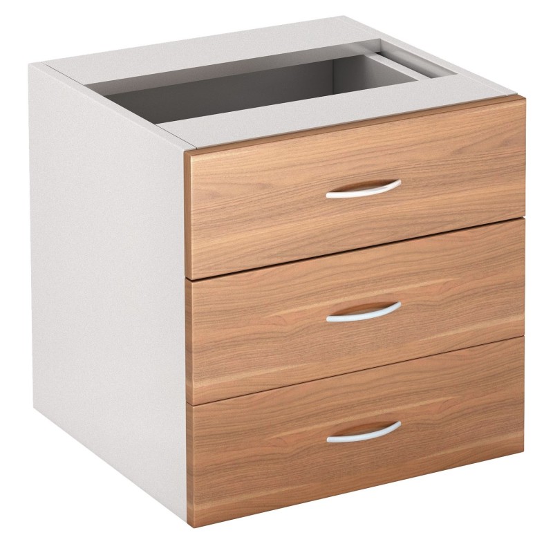 Desk Drawers -3 Drawers Birch and White