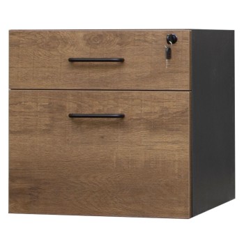 Desk Drawers -2 Drawers Walnut and Graphite