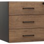 Desk Drawers -3 Drawers Walnut and Graphite