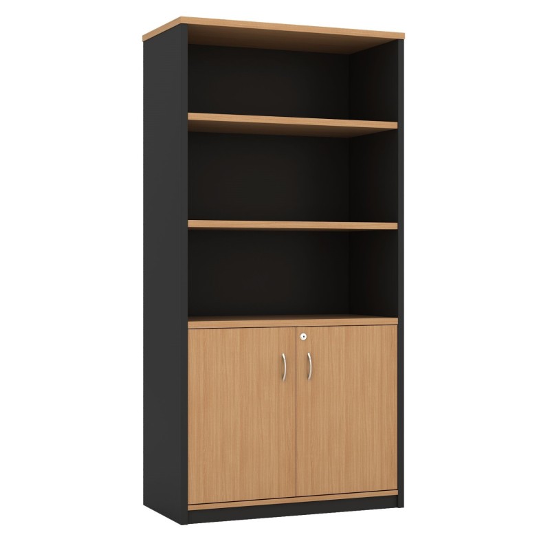 Cabinet Half Doors Lockable - Beech and Graphite 