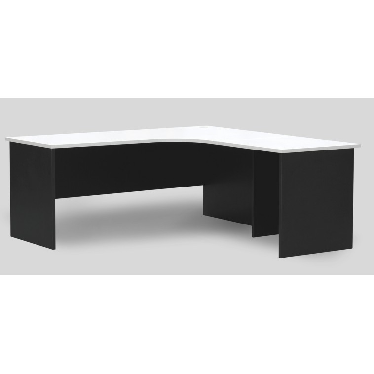 Workstation 2 Piece Radial Desk - White & Graphite