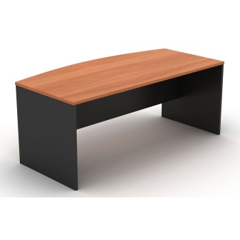 Bow Front Office Desk Cherry and Graphite