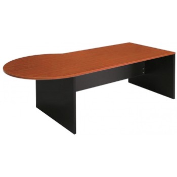 P-Shape Desk 2100mm - Cherry & Graphite